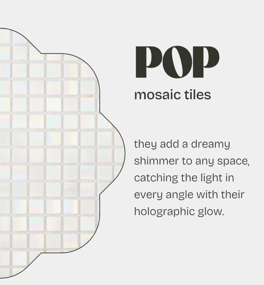 โมเสค TIMELESS TILES รุ่น POP HOLOGRAM 32.7 X 32.7 ซม. สีขาว PEARL WHITE ผิวเงา_4